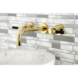 Kaiser KS8122DKL Two-Handle 3-Hole Wall Mount Bathroom Faucet, Polished Brass