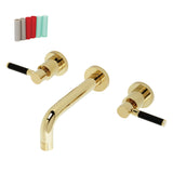 Kaiser KS8122DKL Two-Handle 3-Hole Wall Mount Bathroom Faucet, Polished Brass