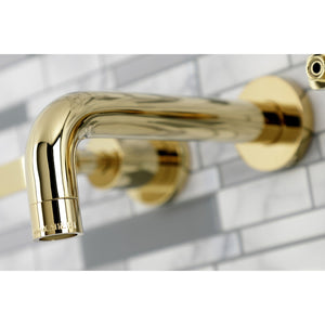 Whitaker KS8122KL Two-Handle 3-Hole Wall Mount Bathroom Faucet, Polished Brass