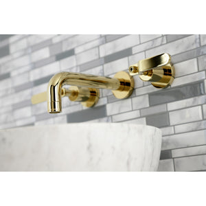 Whitaker KS8122KL Two-Handle 3-Hole Wall Mount Bathroom Faucet, Polished Brass