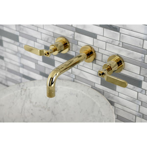 Whitaker KS8122KL Two-Handle 3-Hole Wall Mount Bathroom Faucet, Polished Brass