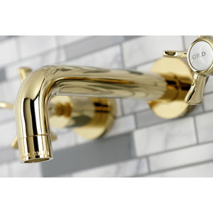 Hamilton KS8122NX Two-Handle 3-Hole Wall Mount Bathroom Faucet, Polished Brass