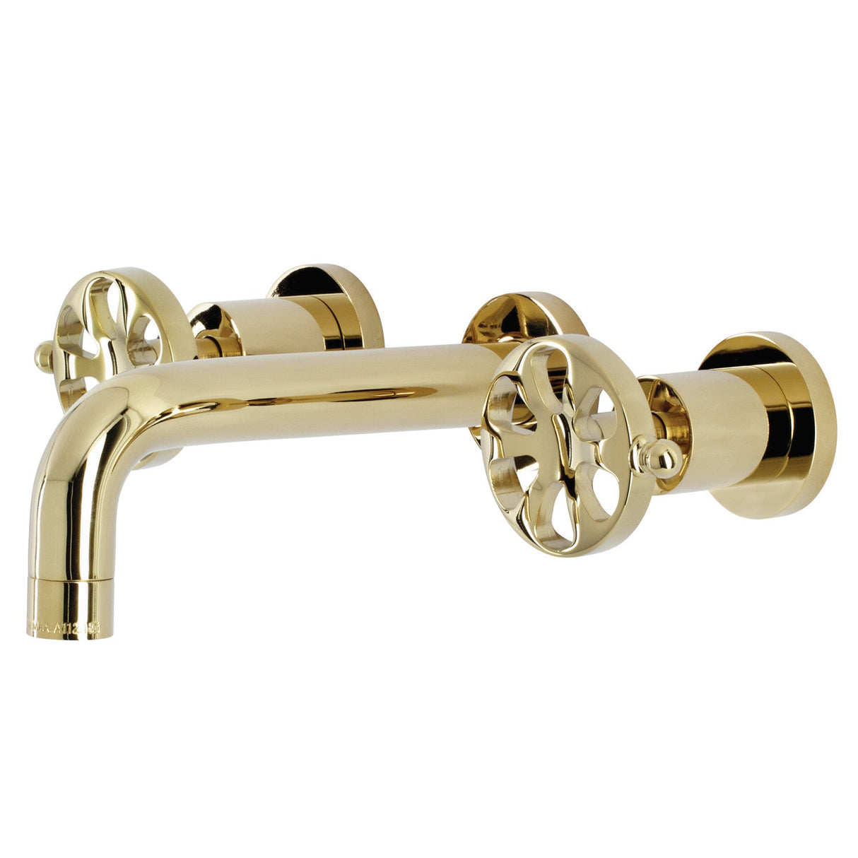 Belknap KS8122RX Two-Handle 3-Hole Wall Mount Bathroom Faucet, Polished Brass