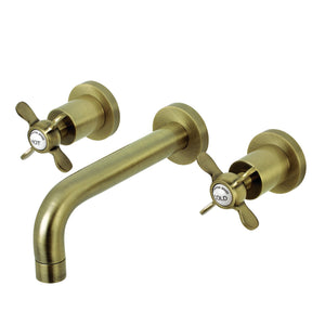 Essex KS8123BEX Two-Handle 3-Hole Wall Mount Bathroom Faucet, Antique Brass