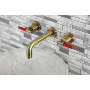 Kaiser KS8123CKL Two-Handle Wall Mount Bathroom Faucet, Antique Brass