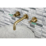 Kaiser KS8123CKL Two-Handle Wall Mount Bathroom Faucet, Antique Brass