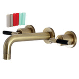 Kaiser KS8123CKL Two-Handle Wall Mount Bathroom Faucet, Antique Brass