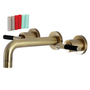 Kaiser KS8123CKL Two-Handle Wall Mount Bathroom Faucet, Antique Brass