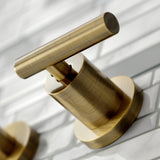 Manhattan KS8123CML Two-Handle 3-Hole Wall Mount Bathroom Faucet, Antique Brass