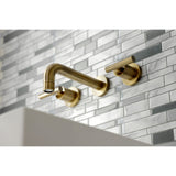 Manhattan KS8123CML Two-Handle 3-Hole Wall Mount Bathroom Faucet, Antique Brass
