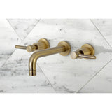 Concord KS8123DL Two-Handle 3-Hole Wall Mount Bathroom Faucet, Antique Brass