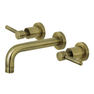 Concord KS8123DL Two-Handle 3-Hole Wall Mount Bathroom Faucet, Antique Brass
