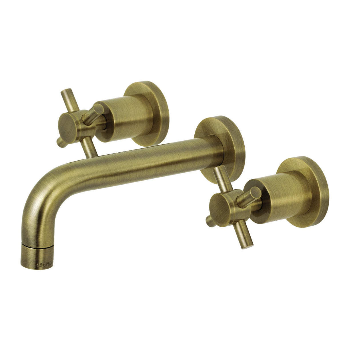 Concord KS8123DX Two-Handle 3-Hole Wall Mount Bathroom Faucet, Antique Brass