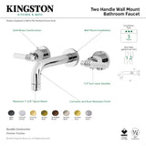 Milano KS8123ML Two-Handle 3-Hole Wall Mount Bathroom Faucet, Antique Brass