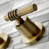 Milano KS8123ML Two-Handle 3-Hole Wall Mount Bathroom Faucet, Antique Brass