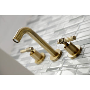 Milano KS8123ML Two-Handle 3-Hole Wall Mount Bathroom Faucet, Antique Brass