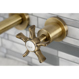 Hamilton KS8123NX Two-Handle 3-Hole Wall Mount Bathroom Faucet, Antique Brass