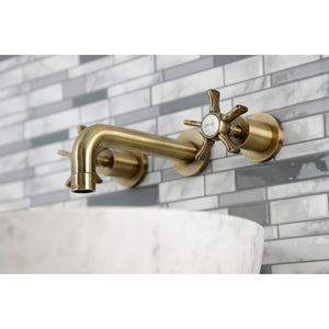 Hamilton KS8123NX Two-Handle 3-Hole Wall Mount Bathroom Faucet, Antique Brass