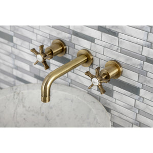 Hamilton KS8123NX Two-Handle 3-Hole Wall Mount Bathroom Faucet, Antique Brass