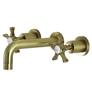 Hamilton KS8123NX Two-Handle 3-Hole Wall Mount Bathroom Faucet, Antique Brass