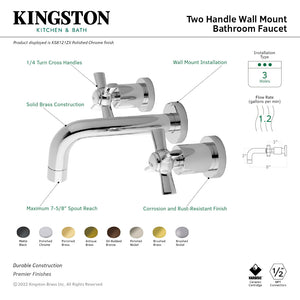 Millennium KS8123ZX Two-Handle 3-Hole Wall Mount Bathroom Faucet, Antique Brass