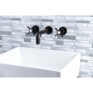 Essex KS8125BEX Two-Handle 3-Hole Wall Mount Bathroom Faucet, Oil Rubbed Bronze