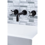 Essex KS8125BEX Two-Handle 3-Hole Wall Mount Bathroom Faucet, Oil Rubbed Bronze
