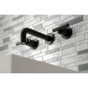 Manhattan KS8125CML Two-Handle 3-Hole Wall Mount Bathroom Faucet, Oil Rubbed Bronze