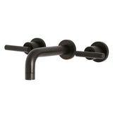 Manhattan KS8125CML Two-Handle 3-Hole Wall Mount Bathroom Faucet, Oil Rubbed Bronze