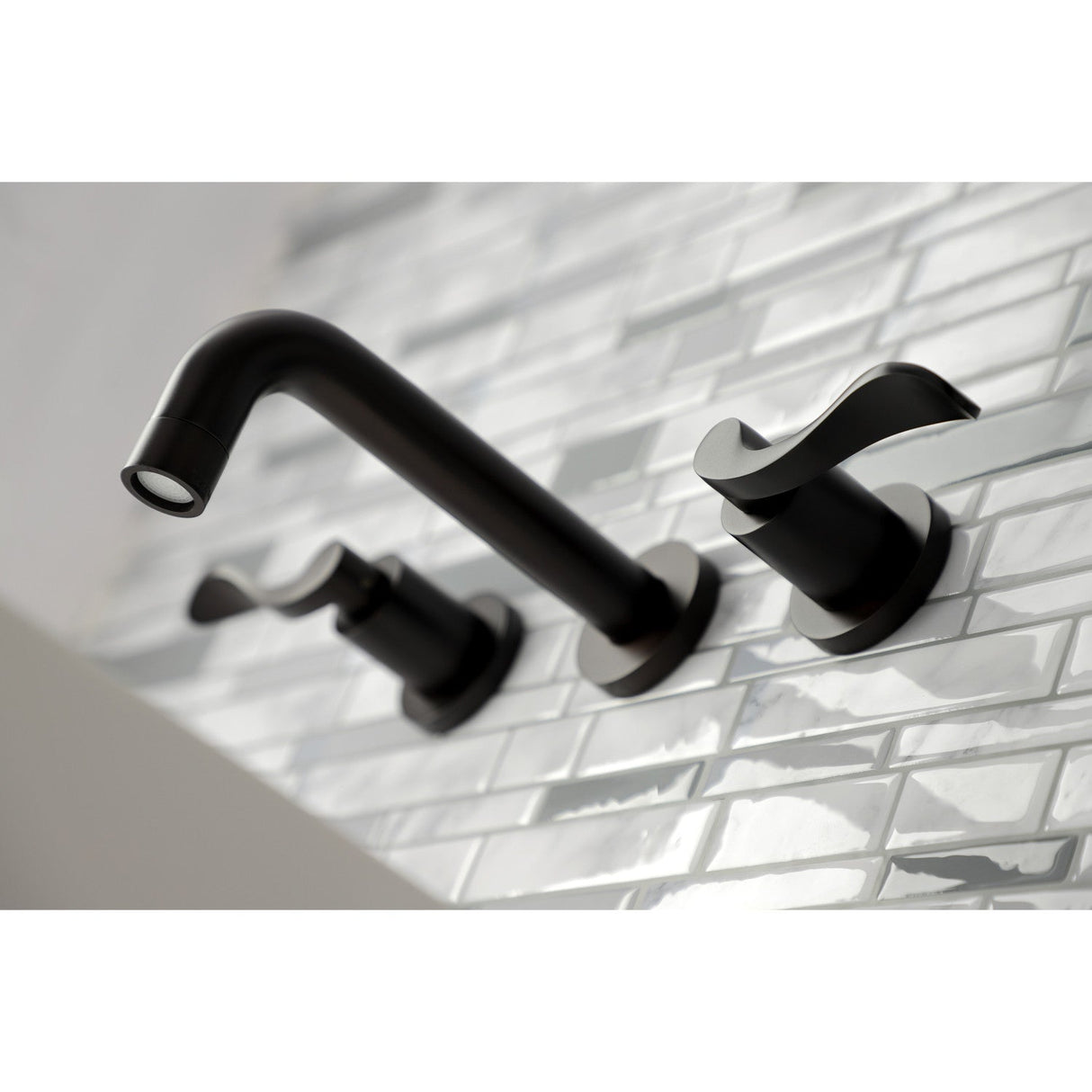 NuWave KS8125DFL Two-Handle 3-Hole Wall Mount Bathroom Faucet, Oil Rubbed Bronze