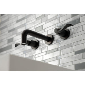 NuWave KS8125DFL Two-Handle 3-Hole Wall Mount Bathroom Faucet, Oil Rubbed Bronze