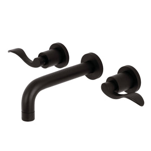 NuWave KS8125DFL Two-Handle 3-Hole Wall Mount Bathroom Faucet, Oil Rubbed Bronze