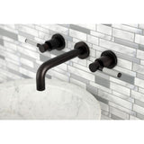 Kaiser KS8125DKL Two-Handle 3-Hole Wall Mount Bathroom Faucet, Oil Rubbed Bronze