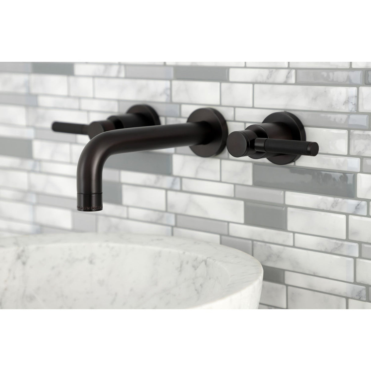 Kaiser KS8125DKL Two-Handle 3-Hole Wall Mount Bathroom Faucet, Oil Rubbed Bronze