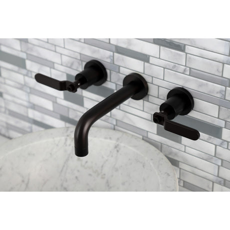 Whitaker KS8125KL Two-Handle 3-Hole Wall Mount Bathroom Faucet, Oil Rubbed Bronze