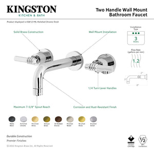 Milano KS8125ML Two-Handle 3-Hole Wall Mount Bathroom Faucet, Oil Rubbed Bronze