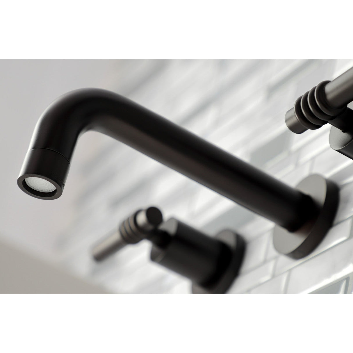 Milano KS8125ML Two-Handle 3-Hole Wall Mount Bathroom Faucet, Oil Rubbed Bronze