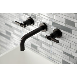Milano KS8125ML Two-Handle 3-Hole Wall Mount Bathroom Faucet, Oil Rubbed Bronze