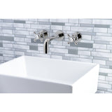 Metropolitan KS8126BX Two-Handle 3-Hole Wall Mount Bathroom Faucet, Polished Nickel