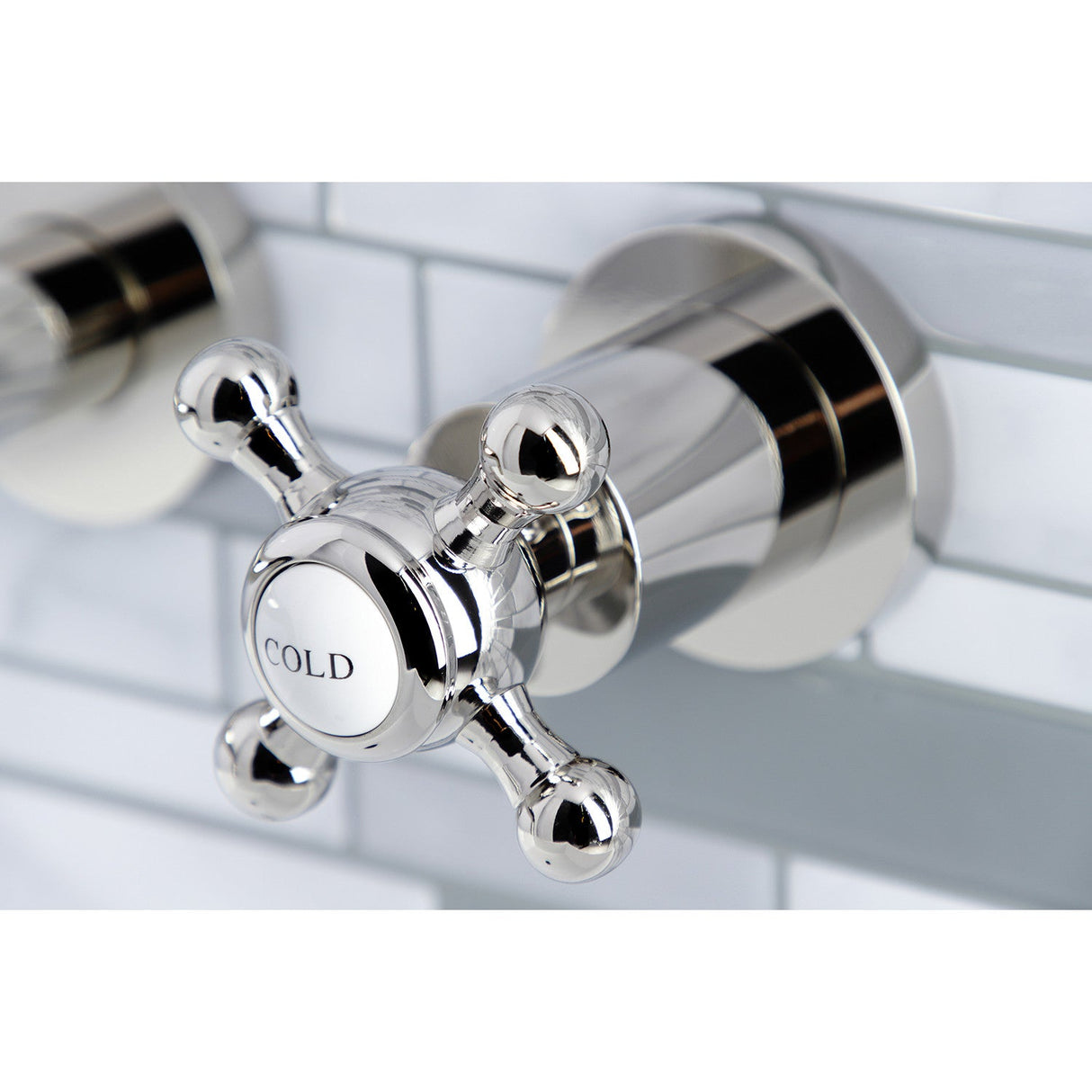 Metropolitan KS8126BX Two-Handle 3-Hole Wall Mount Bathroom Faucet, Polished Nickel