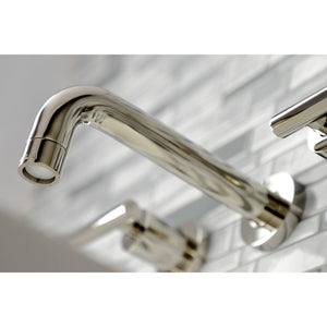 Manhattan KS8126CML Two-Handle 3-Hole Wall Mount Bathroom Faucet, Polished Nickel