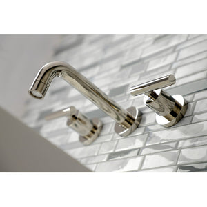 Manhattan KS8126CML Two-Handle 3-Hole Wall Mount Bathroom Faucet, Polished Nickel