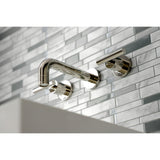 Manhattan KS8126CML Two-Handle 3-Hole Wall Mount Bathroom Faucet, Polished Nickel