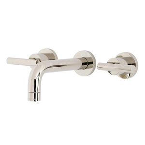 Manhattan KS8126CML Two-Handle 3-Hole Wall Mount Bathroom Faucet, Polished Nickel