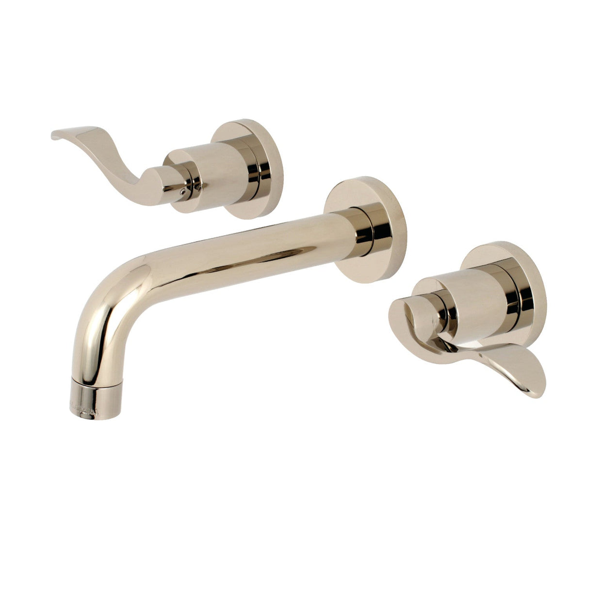 NuWave KS8126DFL Two-Handle 3-Hole Wall Mount Bathroom Faucet, Polished Nickel