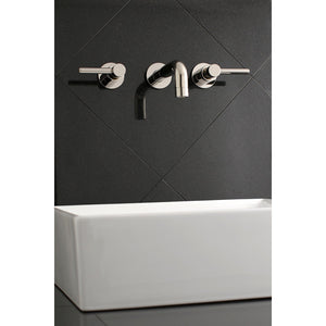 Concord KS8126DL Two-Handle 3-Hole Wall Mount Bathroom Faucet, Polished Nickel