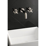Concord KS8126DX Two-Handle 3-Hole Wall Mount Bathroom Faucet, Polished Nickel