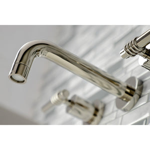 Milano KS8126ML Two-Handle 3-Hole Wall Mount Bathroom Faucet, Polished Nickel