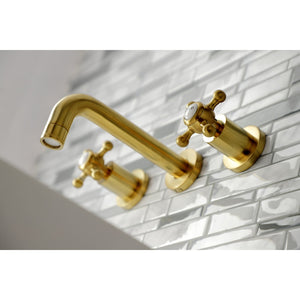 Metropolitan KS8127BX Two-Handle 3-Hole Wall Mount Bathroom Faucet, Brushed Brass