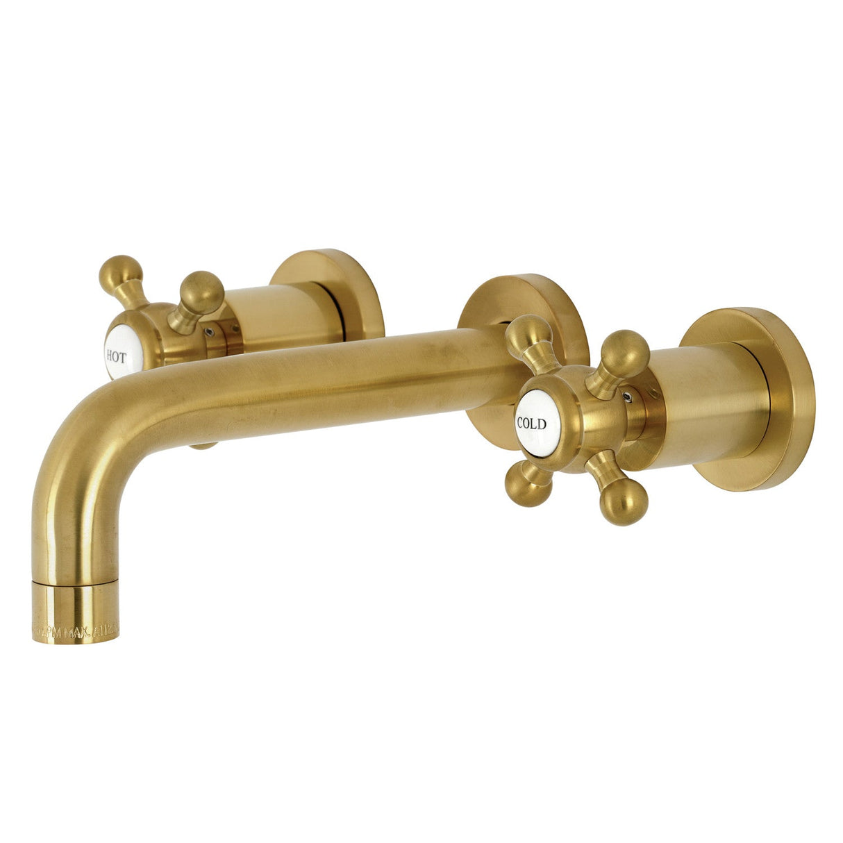 Metropolitan KS8127BX Two-Handle 3-Hole Wall Mount Bathroom Faucet, Brushed Brass